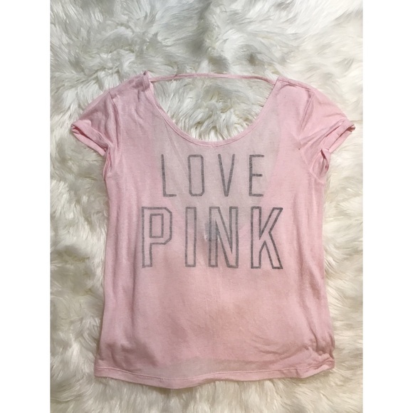 PINK Victoria's Secret Tops - LAST CALL VS PINK Open Back Tee-shirt